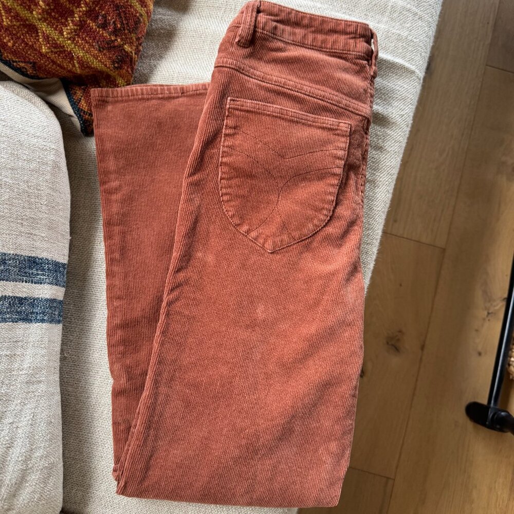 High Rise Straight Leg Corduroy Pants Size 28